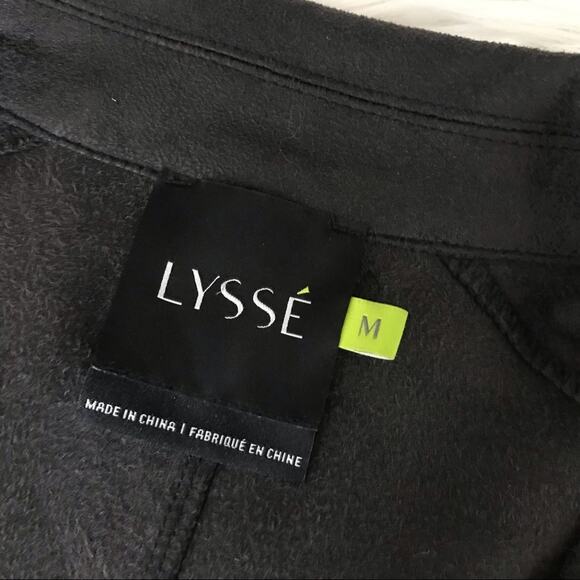 Lysse Dark Brown Vegan Leather Faux stretch Moto motorcycle biker jacket women M - Picture 10 of 12